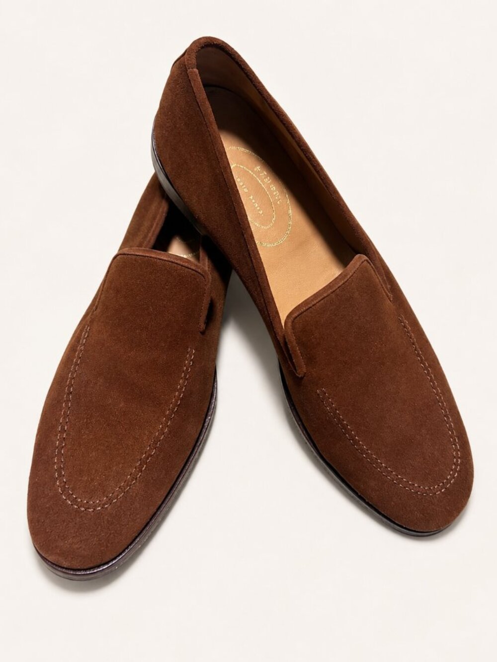 Stubbs & Wootton Palm Beach Brown Suede Venetian Loafers Mens 14 - Picture 2 of 4